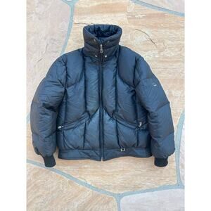 BOGNER Goose Down Filled Quilted Cropped Black Jacket Coat Womens size 12 M L